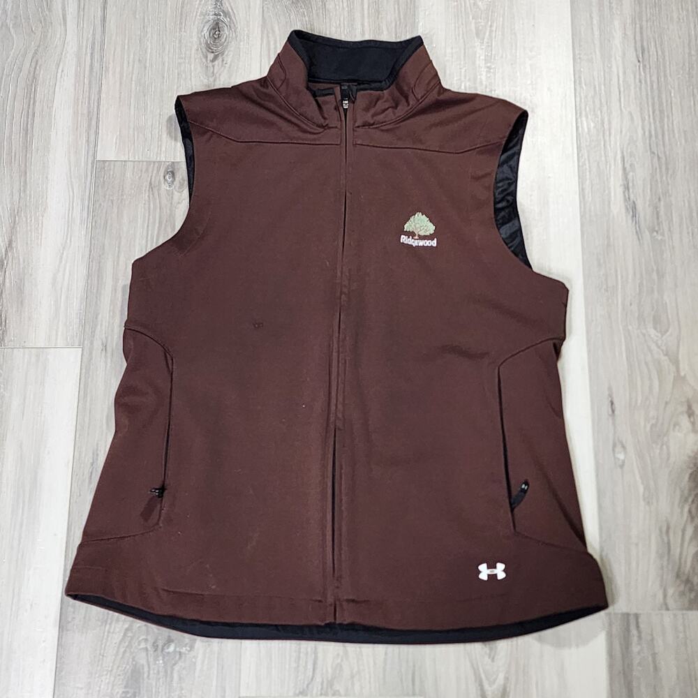 Under Armour Performance Golf Vest Men's Medium Brown Ridgewood CC Danbury CT